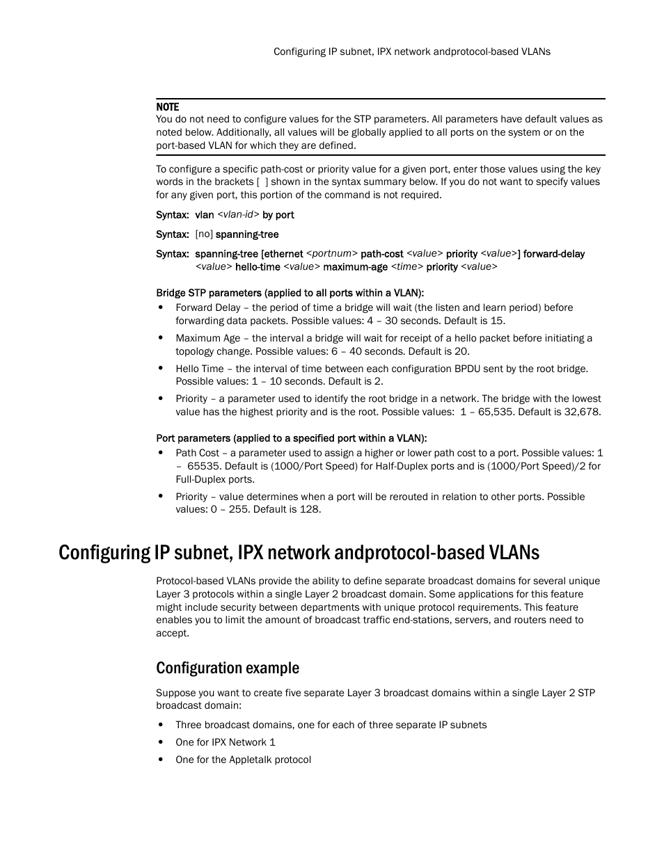 Configuration example | Brocade TurboIron 24X Series Configuration Guide User Manual | Page 417 / 1116