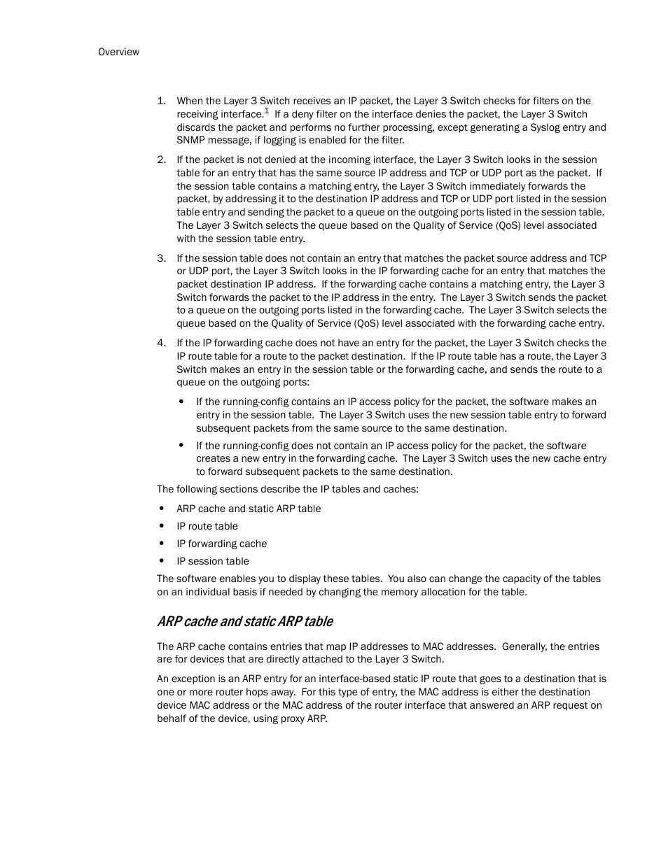 Arp cache and static arp table | Brocade TurboIron 24X Series Configuration Guide User Manual | Page 470 / 1116