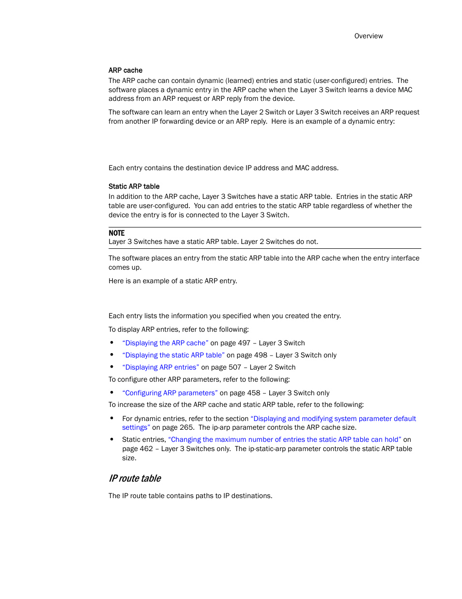 Ip route table | Brocade TurboIron 24X Series Configuration Guide User Manual | Page 471 / 1116