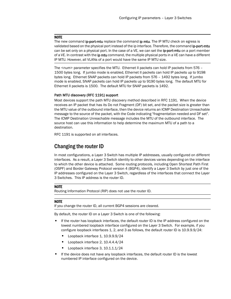 Changing the router id | Brocade TurboIron 24X Series Configuration Guide User Manual | Page 489 / 1116