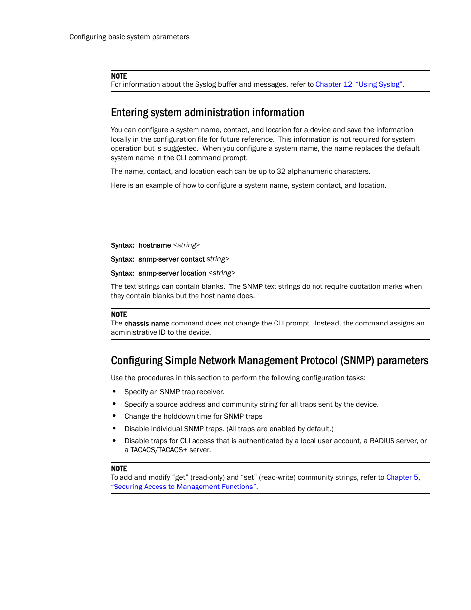 Entering system administration information | Brocade TurboIron 24X Series Configuration Guide User Manual | Page 56 / 1116