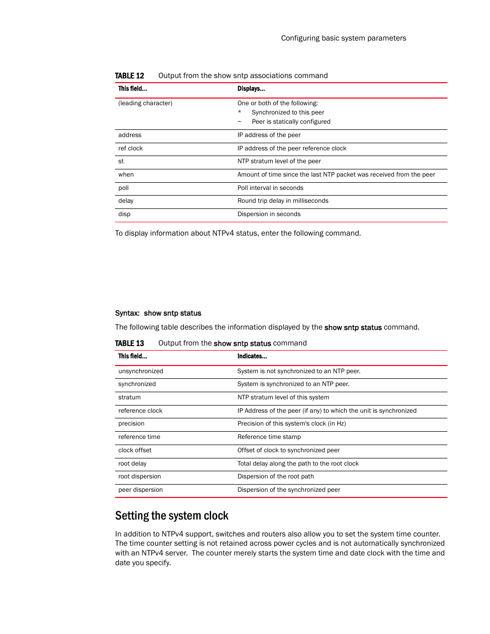 Setting the system clock | Brocade TurboIron 24X Series Configuration Guide User Manual | Page 63 / 1116