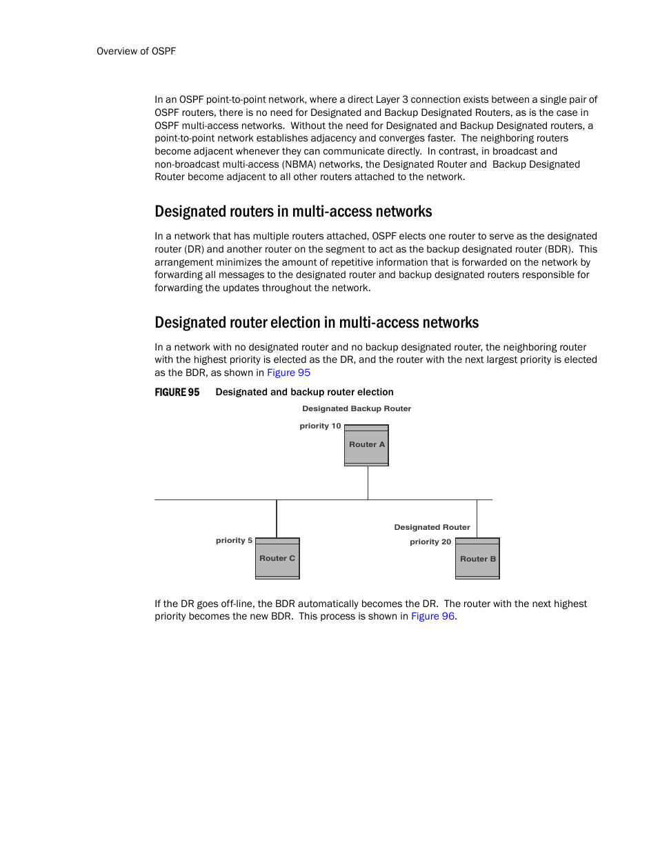 Designated routers in multi-access networks | Brocade TurboIron 24X Series Configuration Guide User Manual | Page 642 / 1116