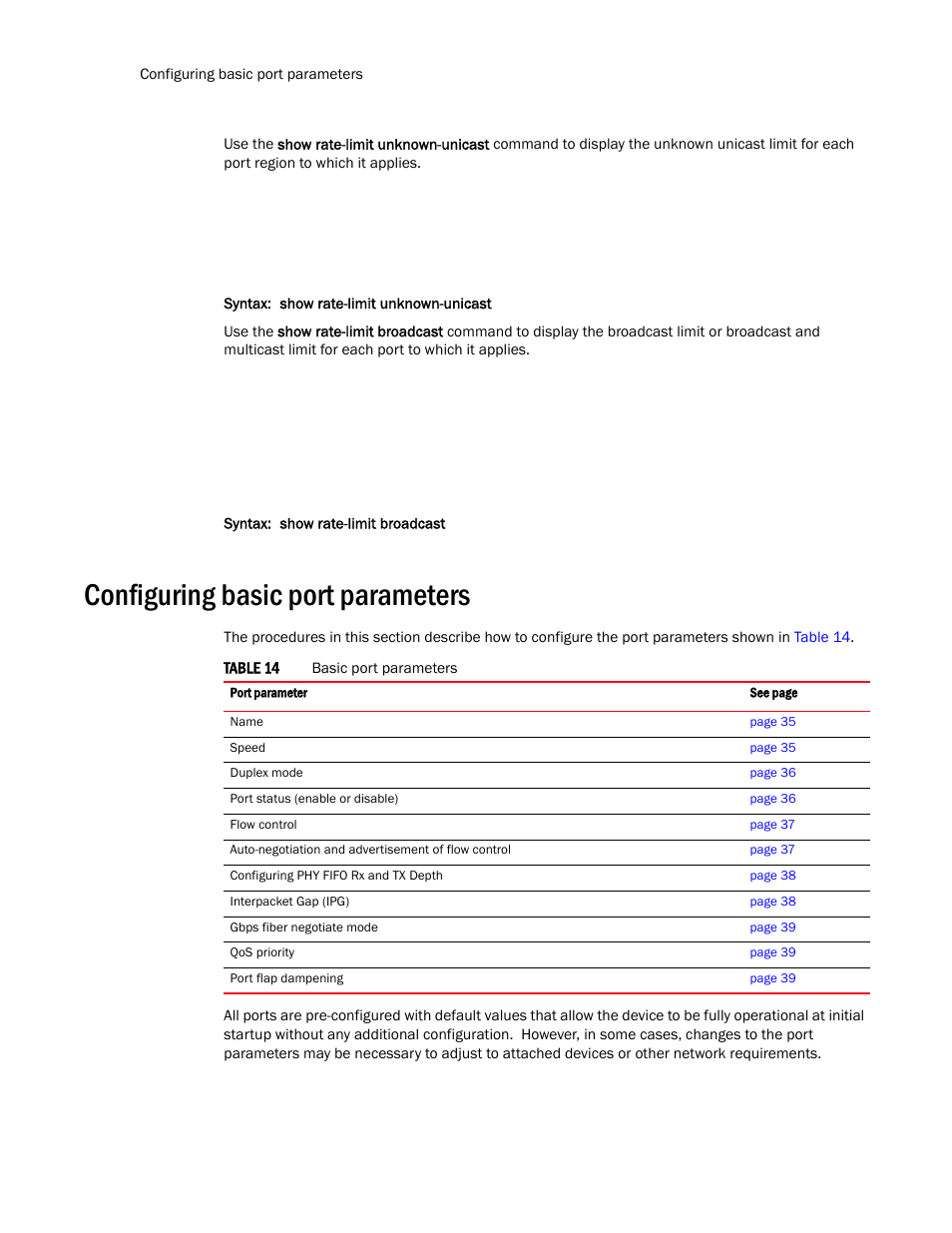 Configuring basic port parameters | Brocade TurboIron 24X Series Configuration Guide User Manual | Page 68 / 1116