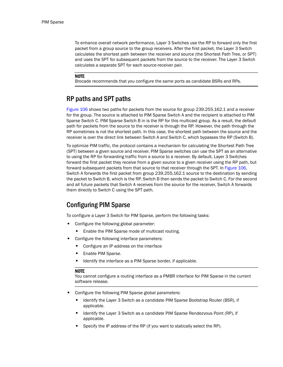 Rp paths and spt paths, Configuring pim sparse | Brocade TurboIron 24X Series Configuration Guide User Manual | Page 842 / 1116