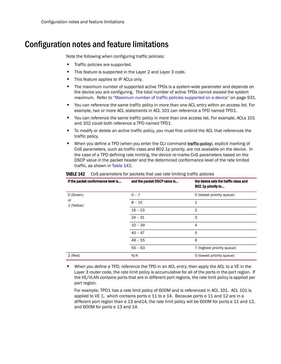 Configuration notes and feature limitations | Brocade TurboIron 24X Series Configuration Guide User Manual | Page 964 / 1116