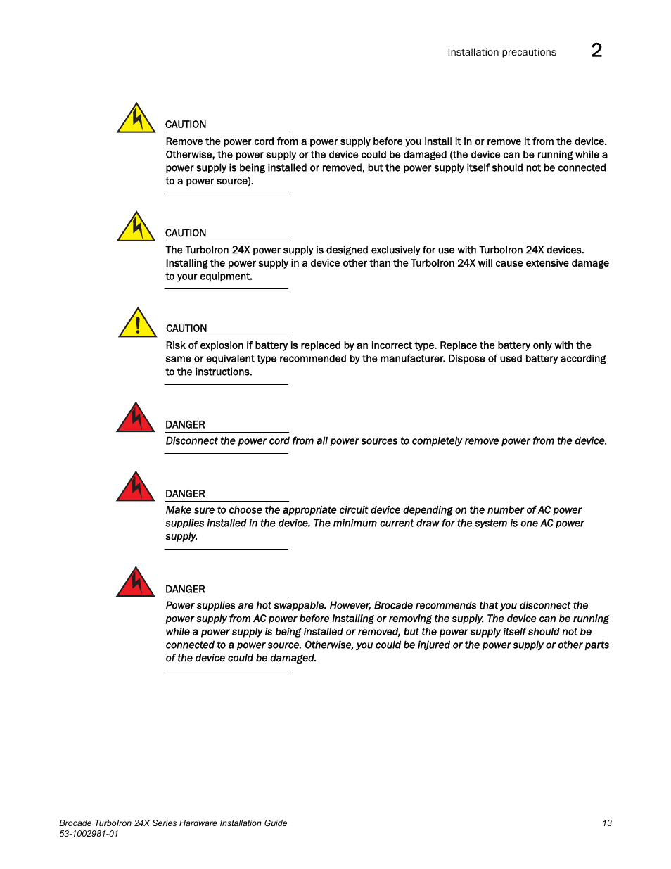 Brocade TurboIron 24X Series Hardware Installation Guide User Manual | Page 23 / 84