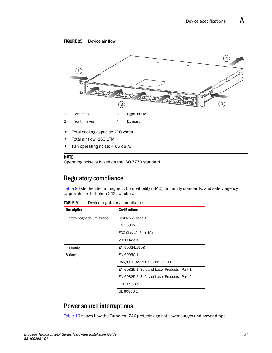 Regulatory compliance, Power source interruptions, Figure 25 | Brocade TurboIron 24X Series Hardware Installation Guide User Manual | Page 61 / 84