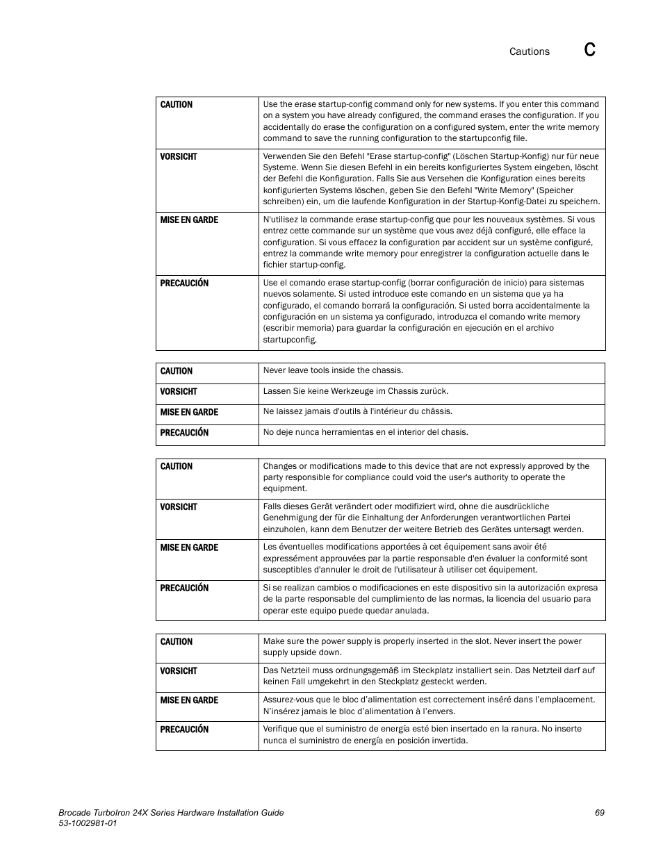 Brocade TurboIron 24X Series Hardware Installation Guide User Manual | Page 79 / 84