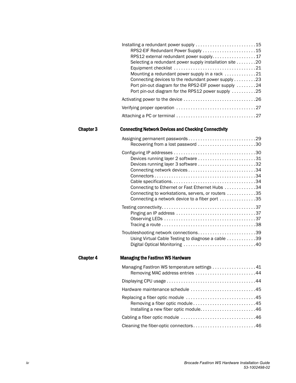Brocade FastIron WS Hardware Installation Guide User Manual | Page 4 / 74