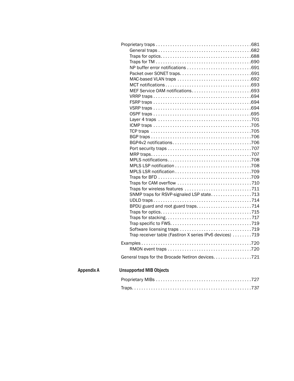 Brocade Unified IP MIB Reference (Supporting FastIron Release 07.5.00) User Manual | Page 23 / 768