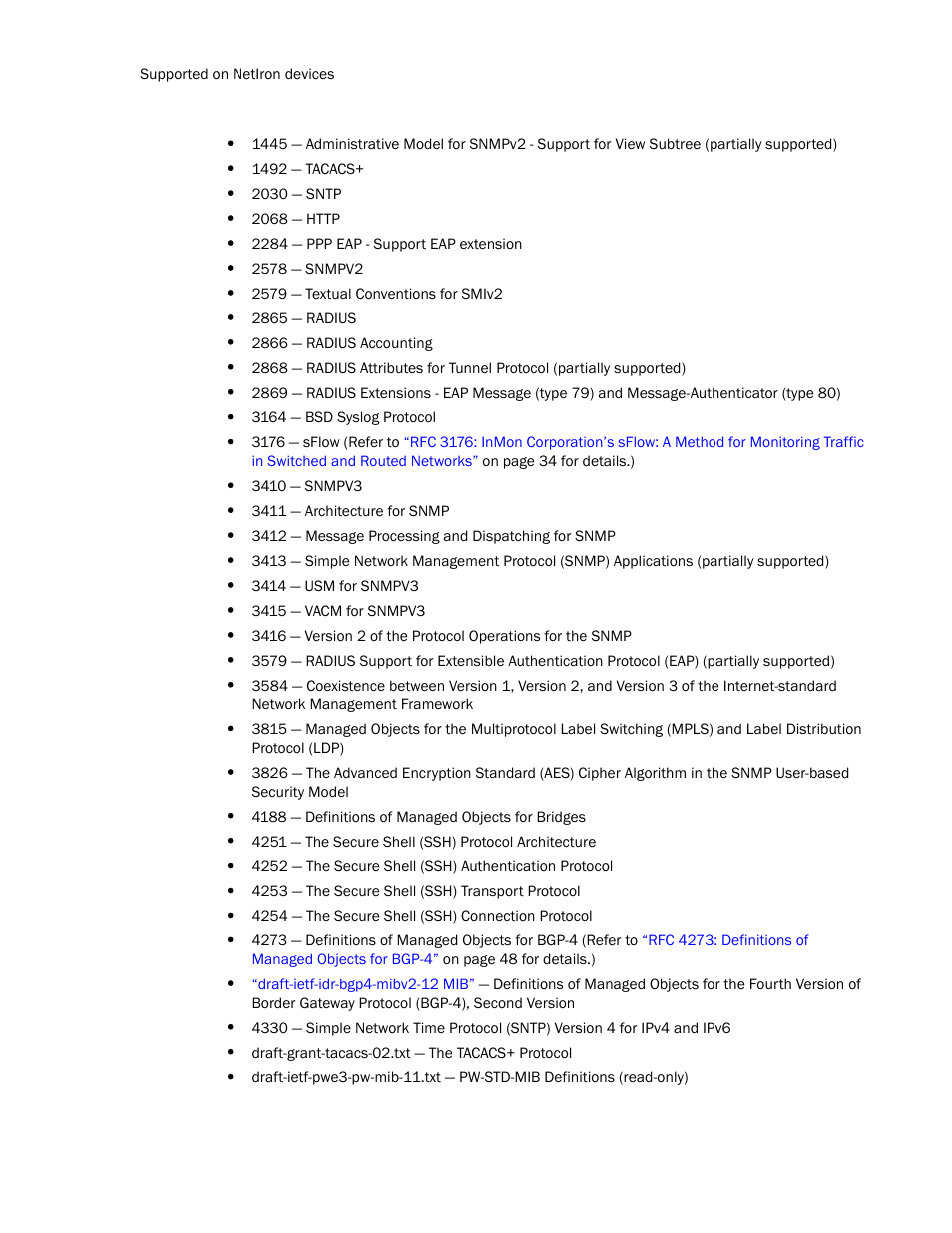 Brocade Unified IP MIB Reference (Supporting FastIron Release 07.5.00) User Manual | Page 36 / 768