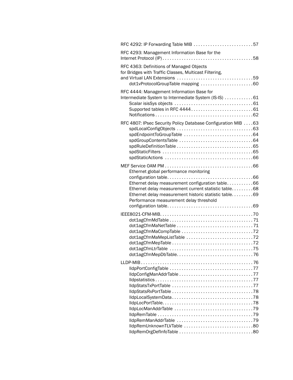 Brocade Unified IP MIB Reference (Supporting FastIron Release 07.5.00) User Manual | Page 8 / 768