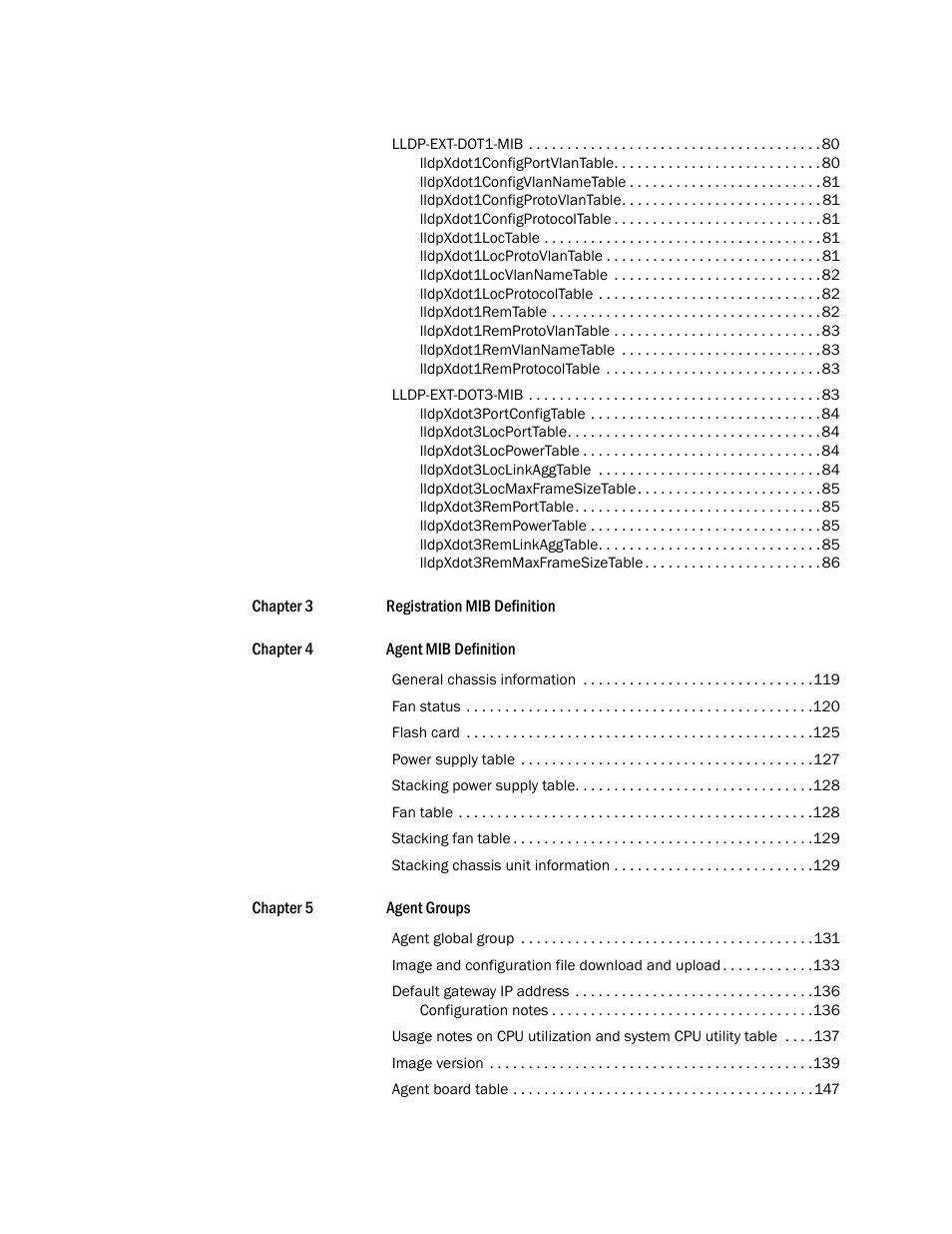 Brocade Unified IP MIB Reference (Supporting FastIron Release 07.5.00) User Manual | Page 9 / 768