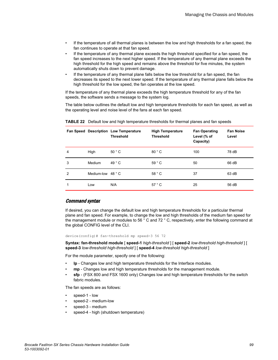 Command syntax | Brocade FastIron SX Series Chassis Hardware Installation Guide User Manual | Page 101 / 192
