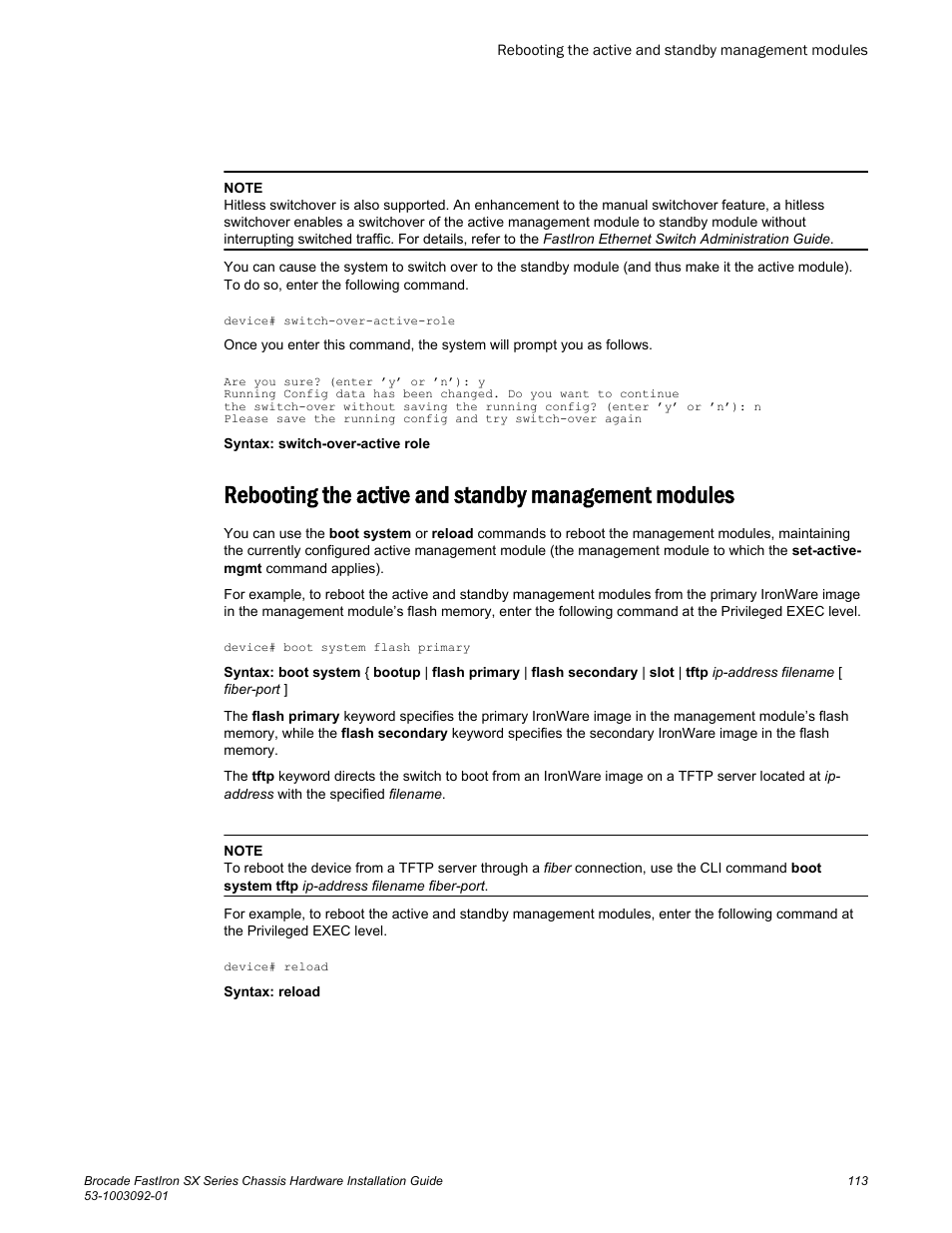 Brocade FastIron SX Series Chassis Hardware Installation Guide User Manual | Page 115 / 192