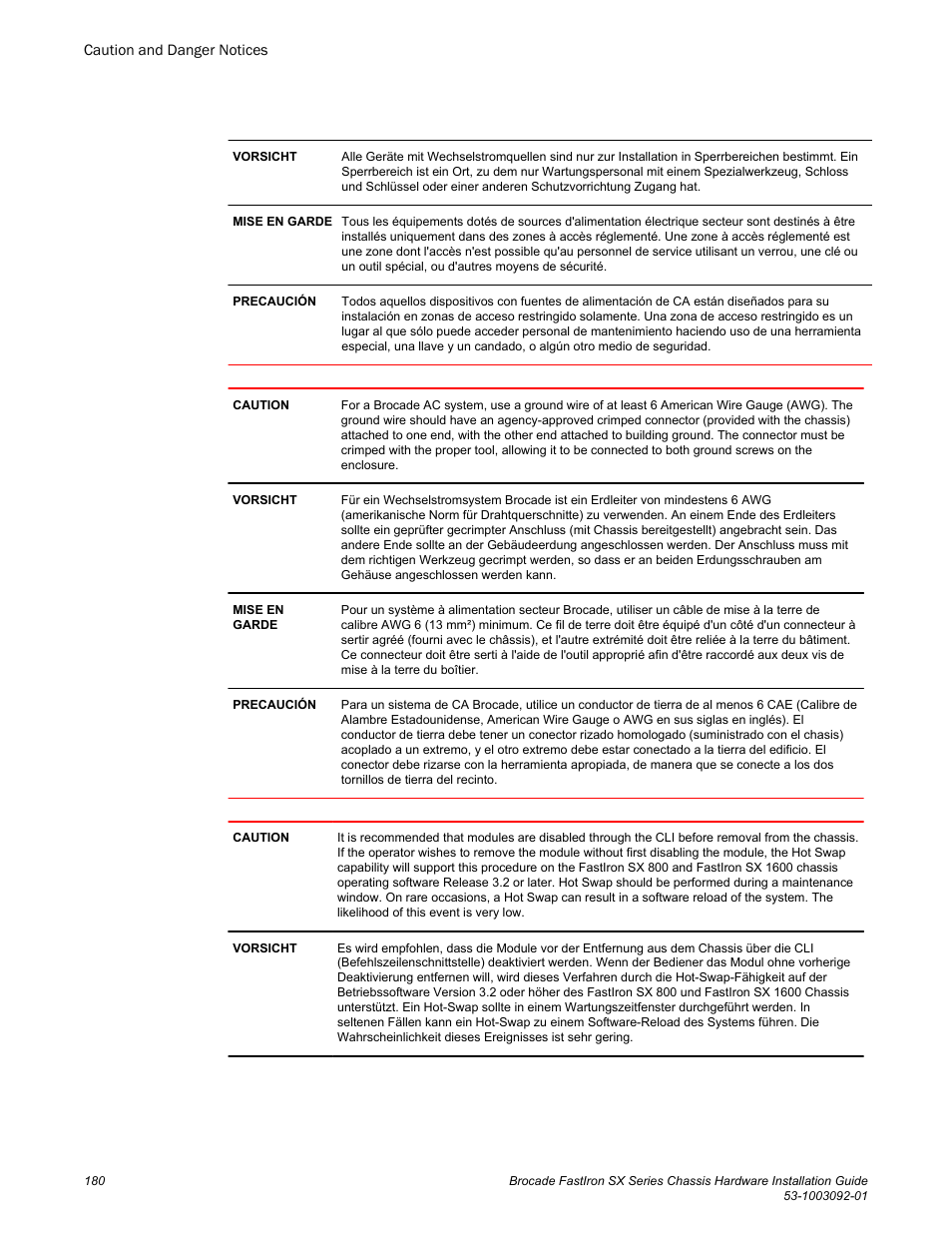 Brocade FastIron SX Series Chassis Hardware Installation Guide User Manual | Page 182 / 192