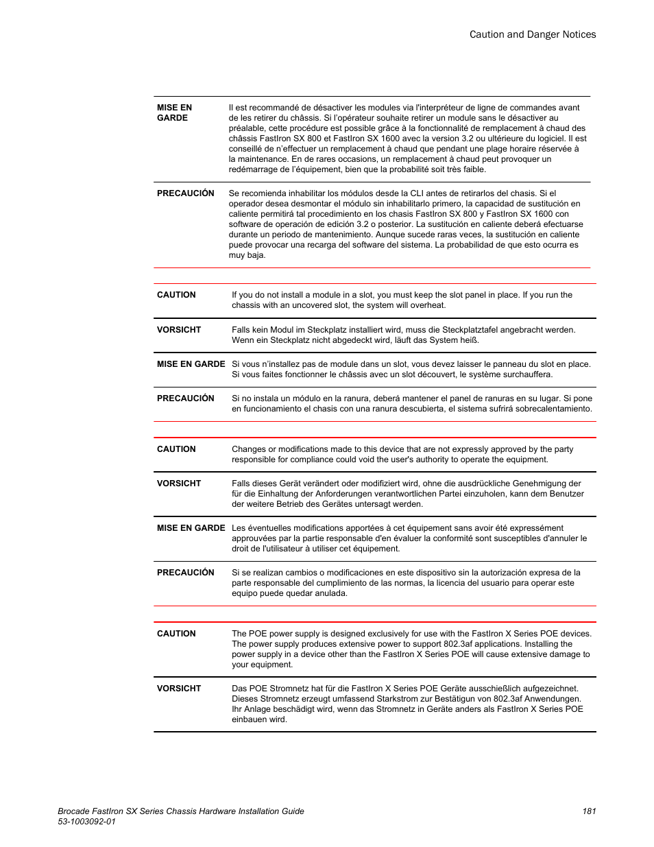 Brocade FastIron SX Series Chassis Hardware Installation Guide User Manual | Page 183 / 192