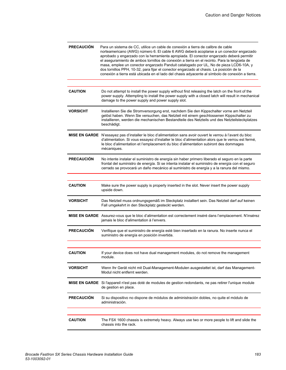 Brocade FastIron SX Series Chassis Hardware Installation Guide User Manual | Page 185 / 192