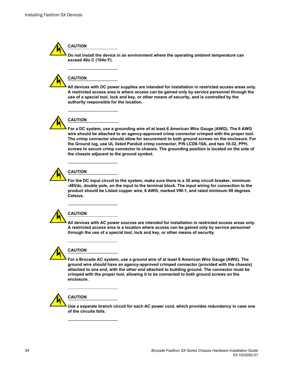 Brocade FastIron SX Series Chassis Hardware Installation Guide User Manual | Page 56 / 192