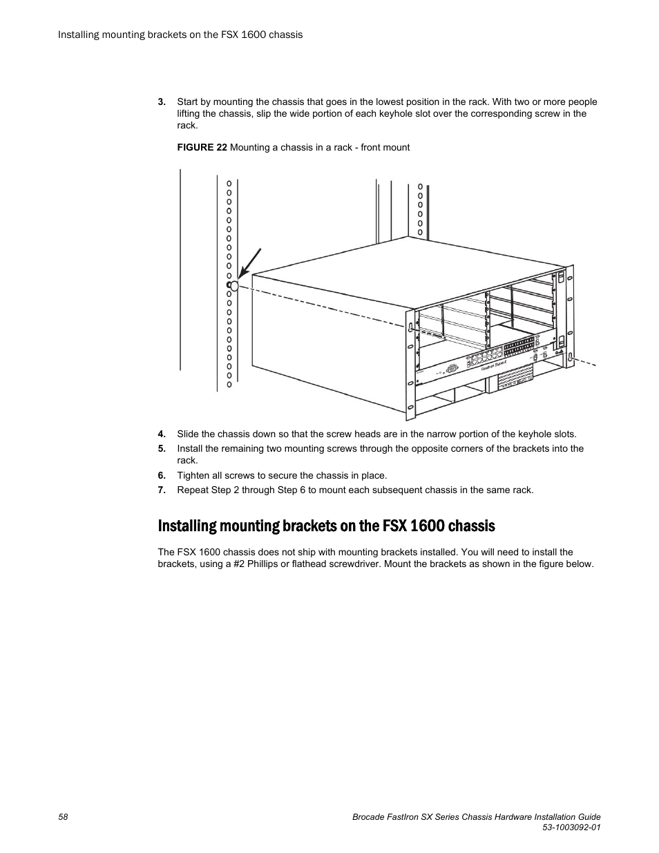 Brocade FastIron SX Series Chassis Hardware Installation Guide User Manual | Page 60 / 192
