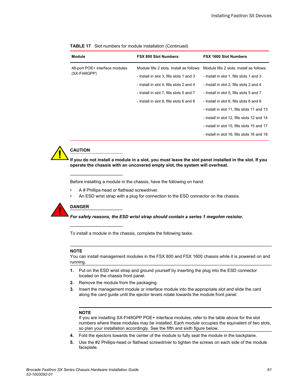Brocade FastIron SX Series Chassis Hardware Installation Guide User Manual | Page 63 / 192