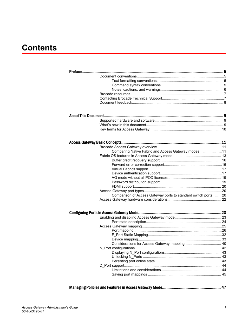 Brocade Access Gateway Administrator's Guide (Supporting Fabric OS v7.3.0) User Manual | Page 3 / 102