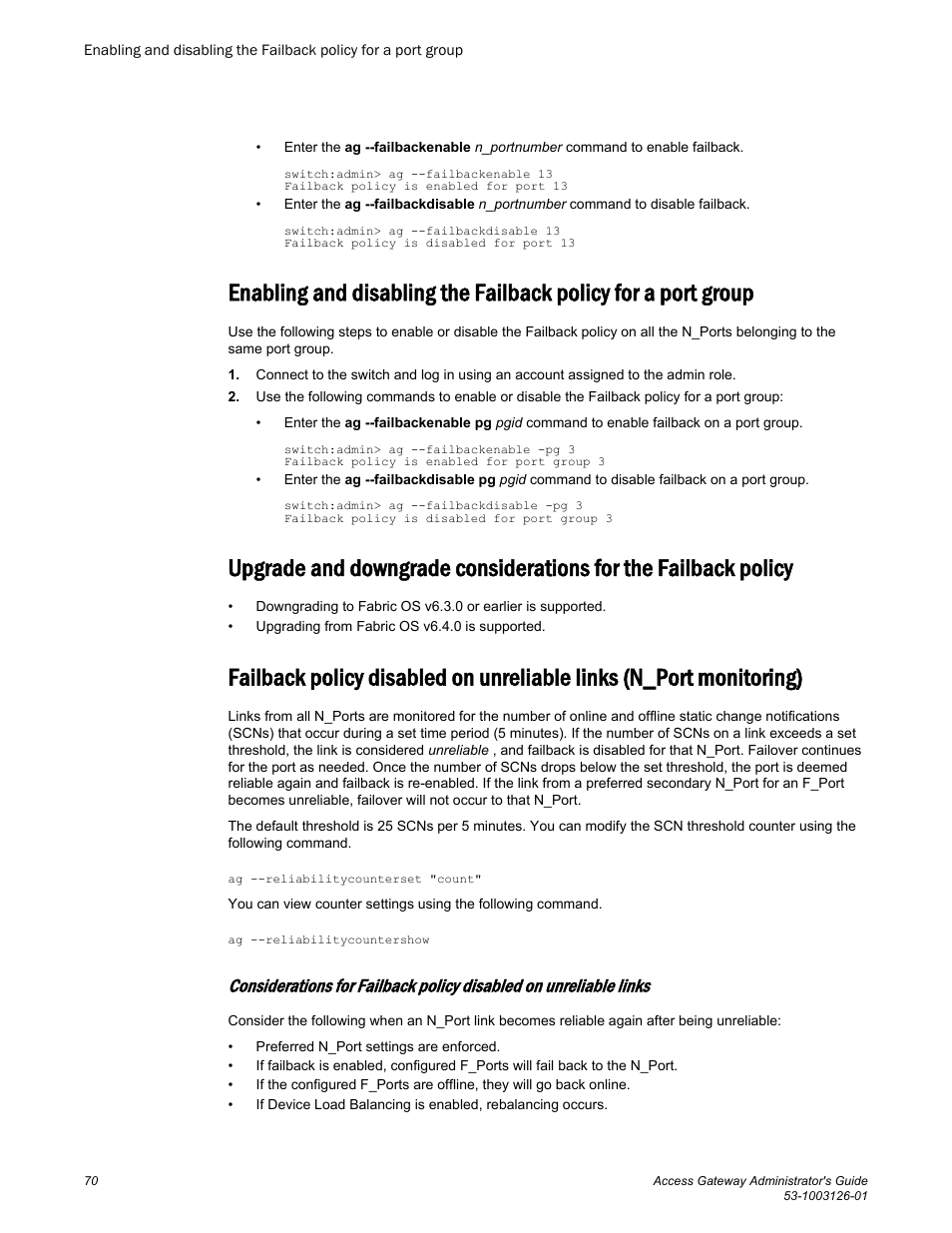 Brocade Access Gateway Administrator's Guide (Supporting Fabric OS v7.3.0) User Manual | Page 72 / 102