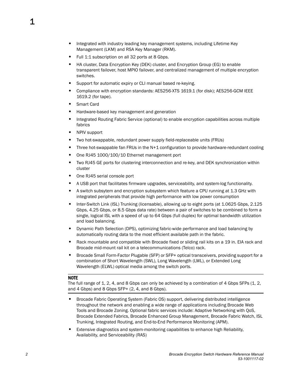 Brocade Encryption Switch Hardware Reference Manual (Supporting Fabric OS v6.1.1_enc) User Manual | Page 16 / 60