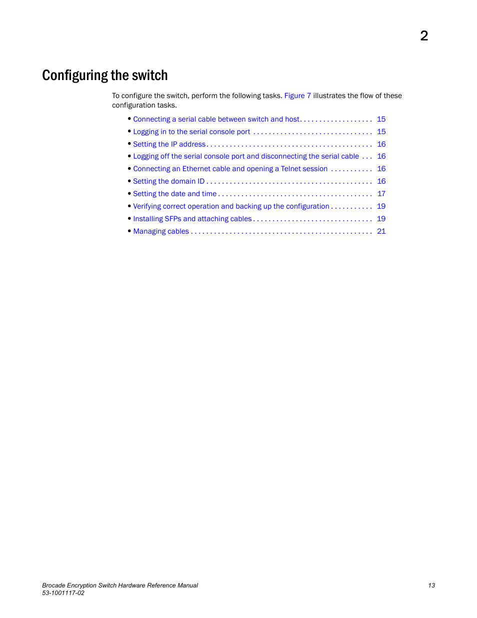 Configuring the switch | Brocade Encryption Switch Hardware Reference Manual (Supporting Fabric OS v6.1.1_enc) User Manual | Page 27 / 60