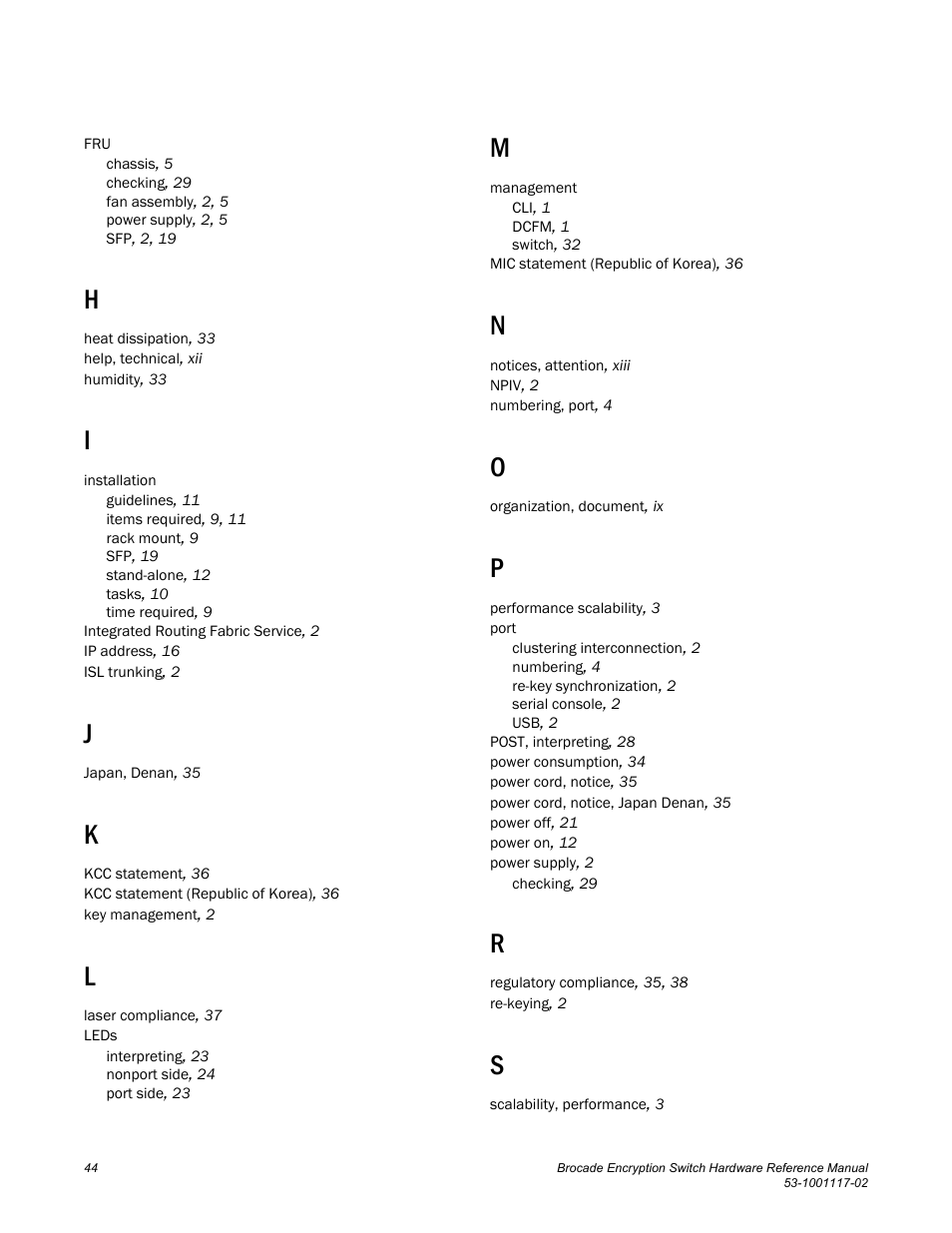 Brocade Encryption Switch Hardware Reference Manual (Supporting Fabric OS v6.1.1_enc) User Manual | Page 58 / 60