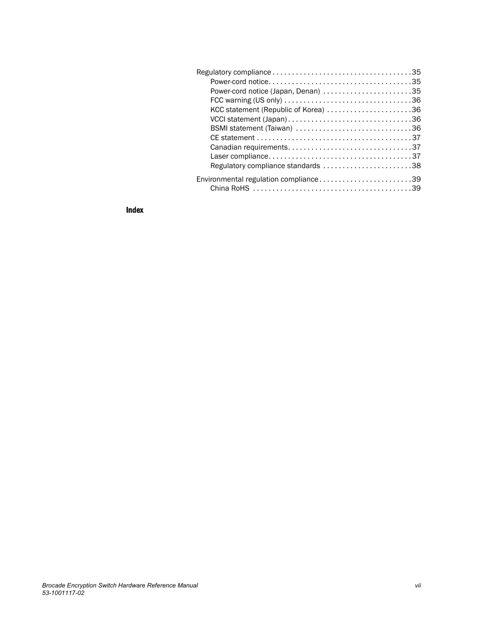 Brocade Encryption Switch Hardware Reference Manual (Supporting Fabric OS v6.1.1_enc) User Manual | Page 7 / 60