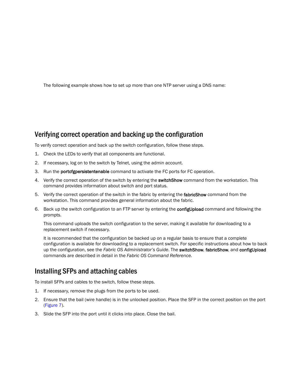 Installing sfps and attaching cables | Brocade Encryption Switch QuickStart Guide (Supporting Fabric OS v6.1.1_enc) User Manual | Page 17 / 20