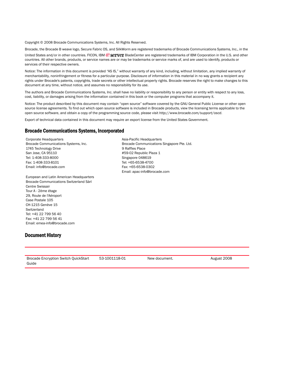 Brocade Encryption Switch QuickStart Guide (Supporting Fabric OS v6.1.1_enc) User Manual | Page 2 / 20