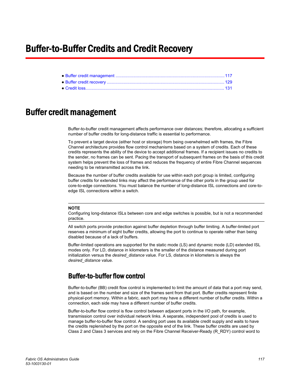 Buffer-to-buffer credits and credit recovery, Buffer credit management, Buffer-to-buffer flow control | Updated, Buffer-to, Buffer credits and credit recovery | Brocade Fabric OS Administrators Guide (Supporting Fabric OS v7.3.0) User Manual | Page 117 / 622