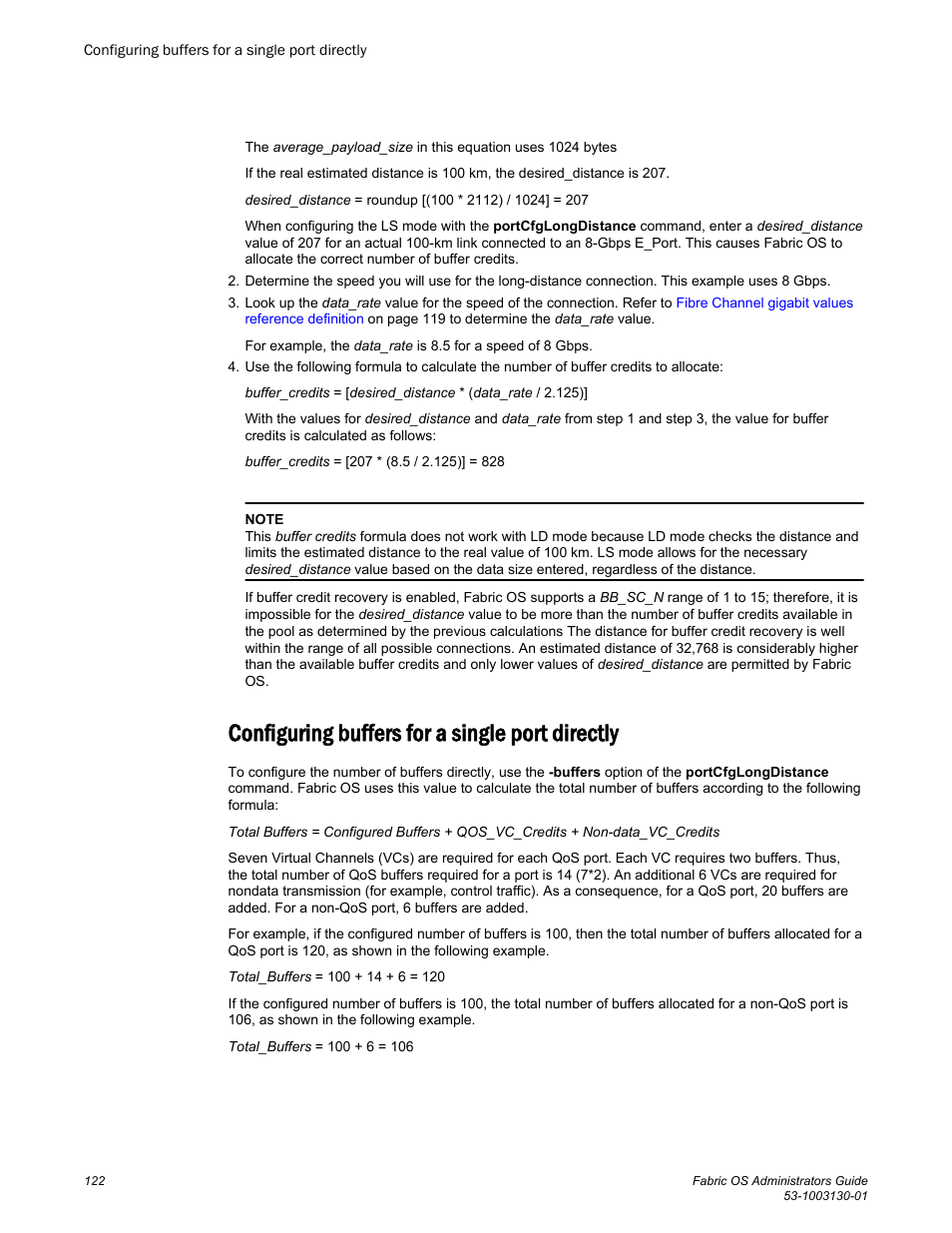Configuring buffers for a single port directly, 120 and, Configuring | Buffers for a single port directly | Brocade Fabric OS Administrators Guide (Supporting Fabric OS v7.3.0) User Manual | Page 122 / 622