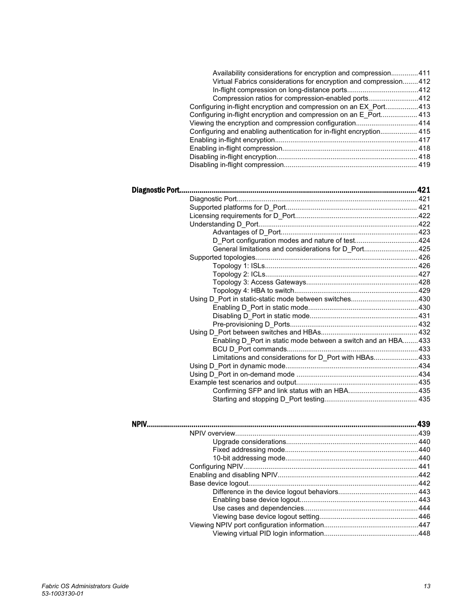 Brocade Fabric OS Administrators Guide (Supporting Fabric OS v7.3.0) User Manual | Page 13 / 622
