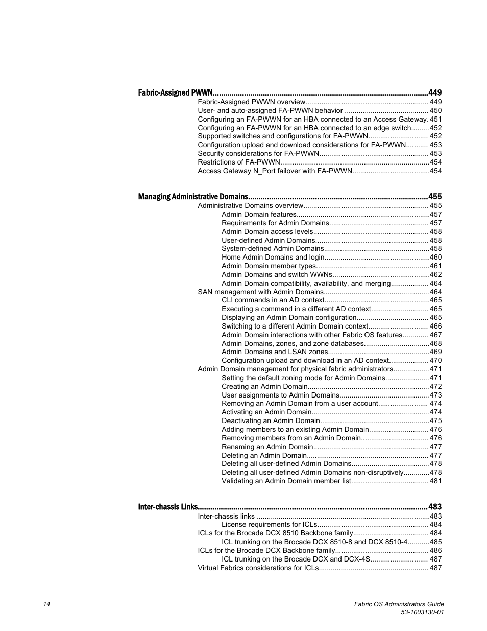 Brocade Fabric OS Administrators Guide (Supporting Fabric OS v7.3.0) User Manual | Page 14 / 622
