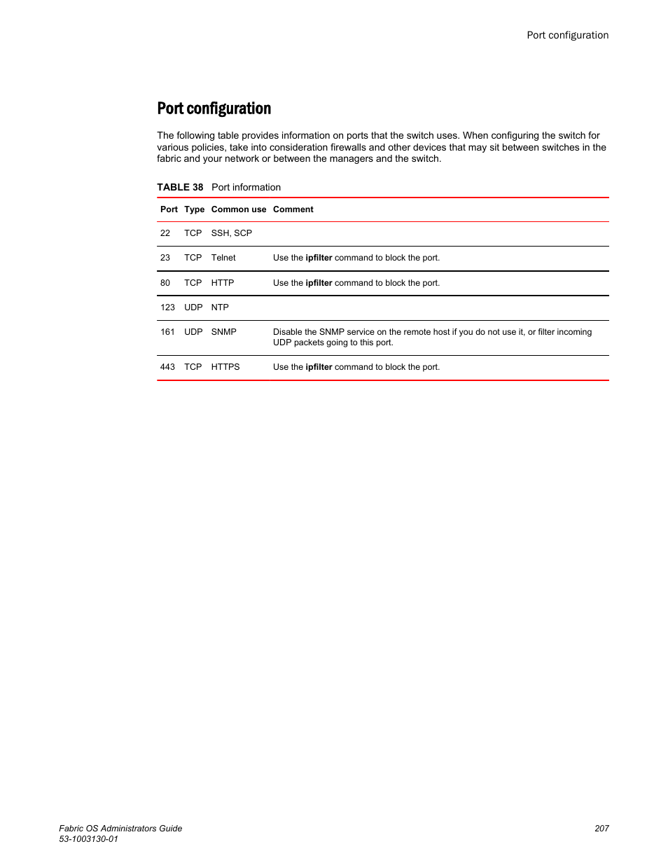 Port configuration | Brocade Fabric OS Administrators Guide (Supporting Fabric OS v7.3.0) User Manual | Page 207 / 622