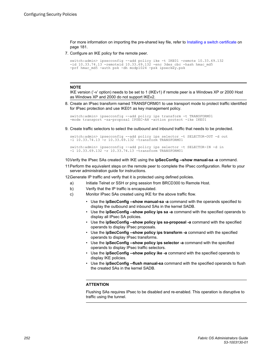 Brocade Fabric OS Administrators Guide (Supporting Fabric OS v7.3.0) User Manual | Page 252 / 622