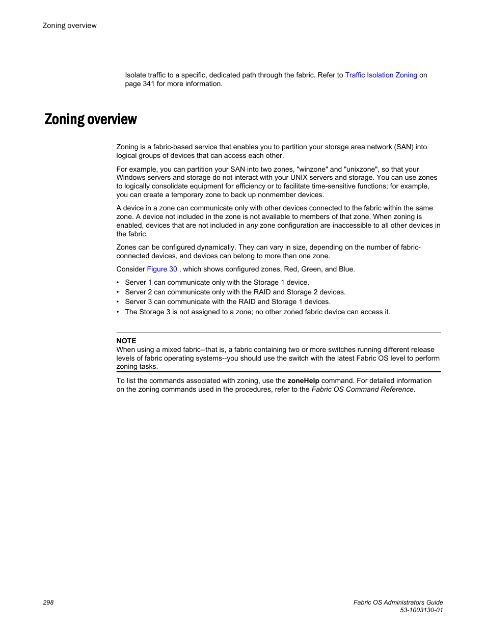 Zoning overview | Brocade Fabric OS Administrators Guide (Supporting Fabric OS v7.3.0) User Manual | Page 298 / 622