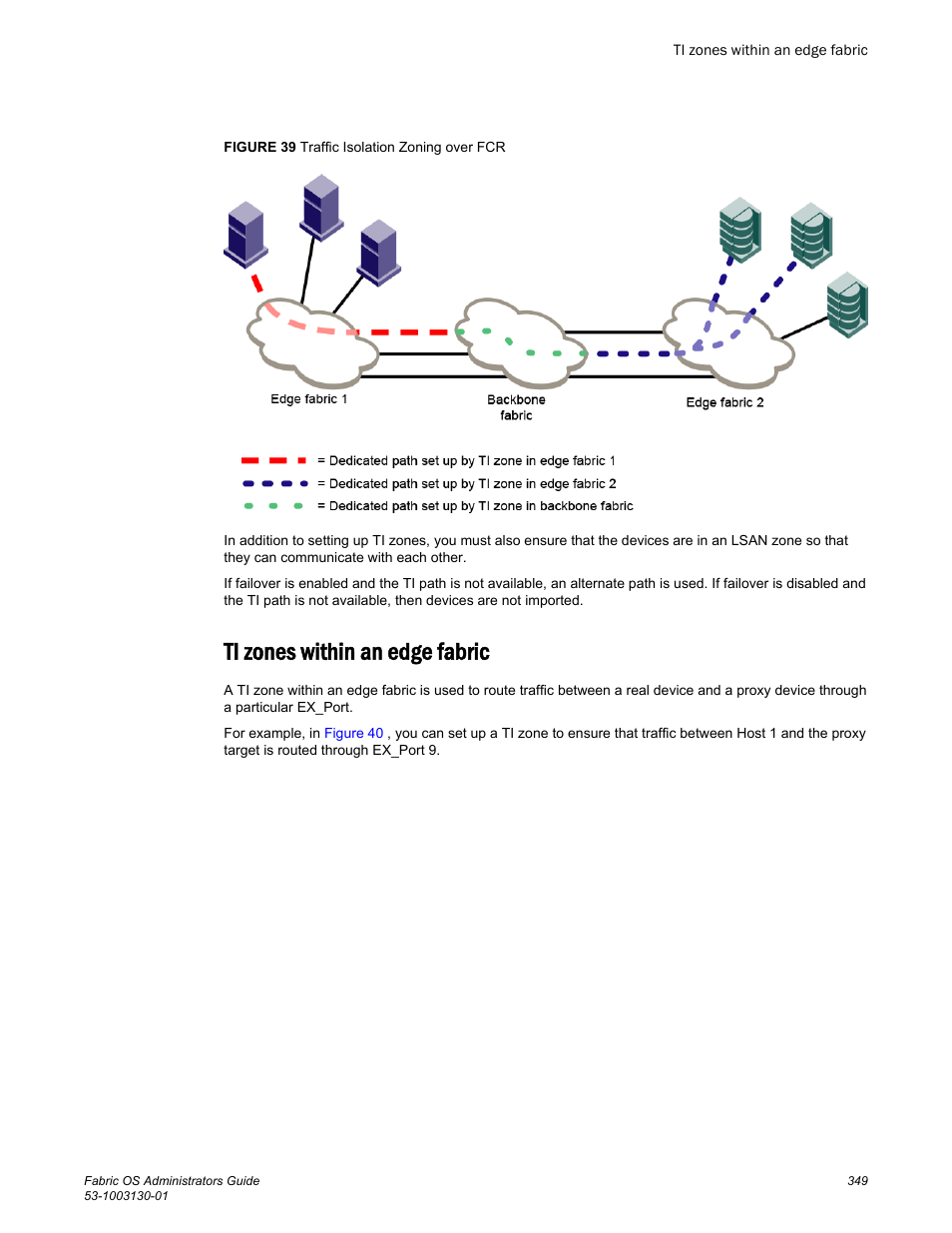 Ti zones within an edge fabric, Figure 39, Shows | Brocade Fabric OS Administrators Guide (Supporting Fabric OS v7.3.0) User Manual | Page 349 / 622