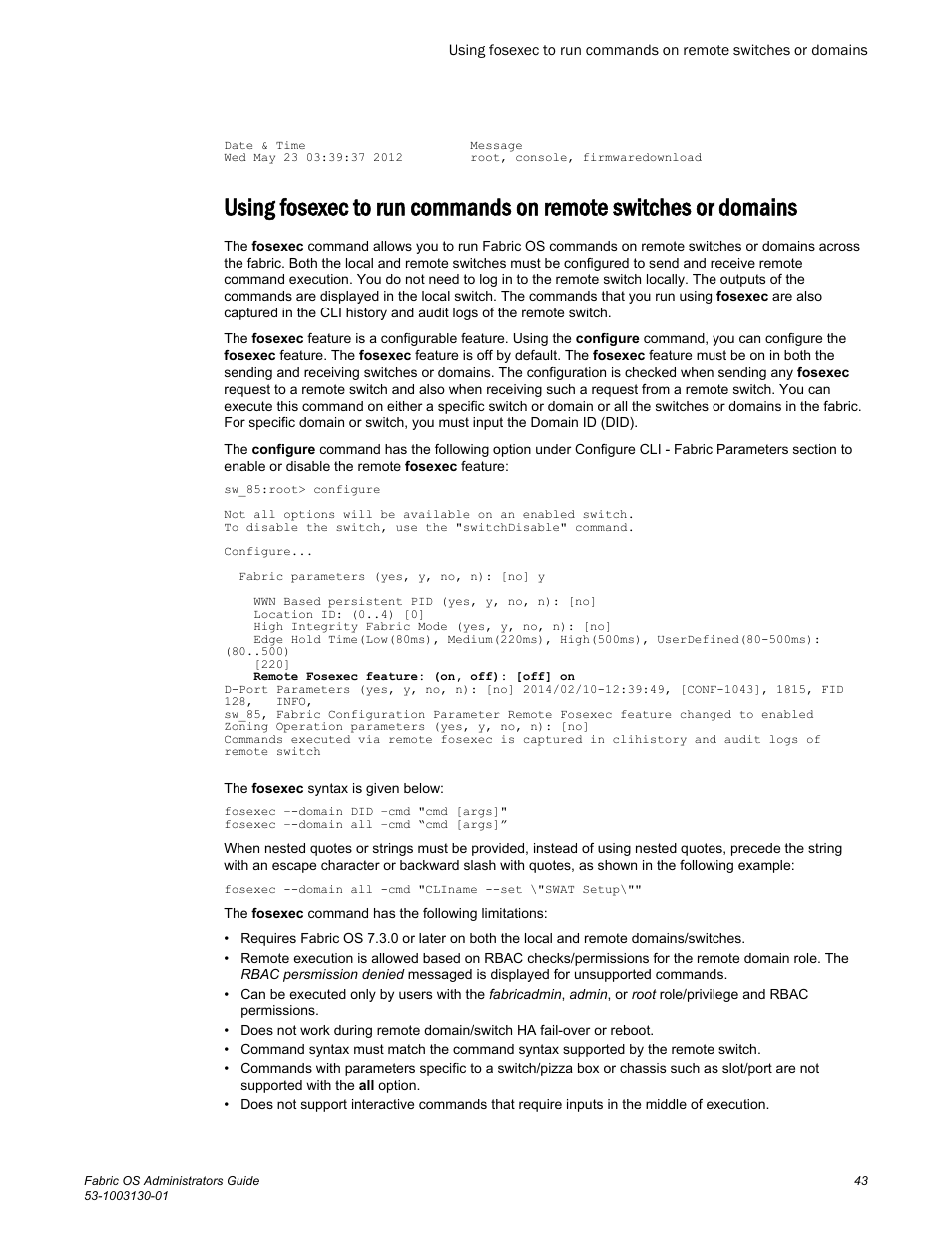 Brocade Fabric OS Administrators Guide (Supporting Fabric OS v7.3.0) User Manual | Page 43 / 622