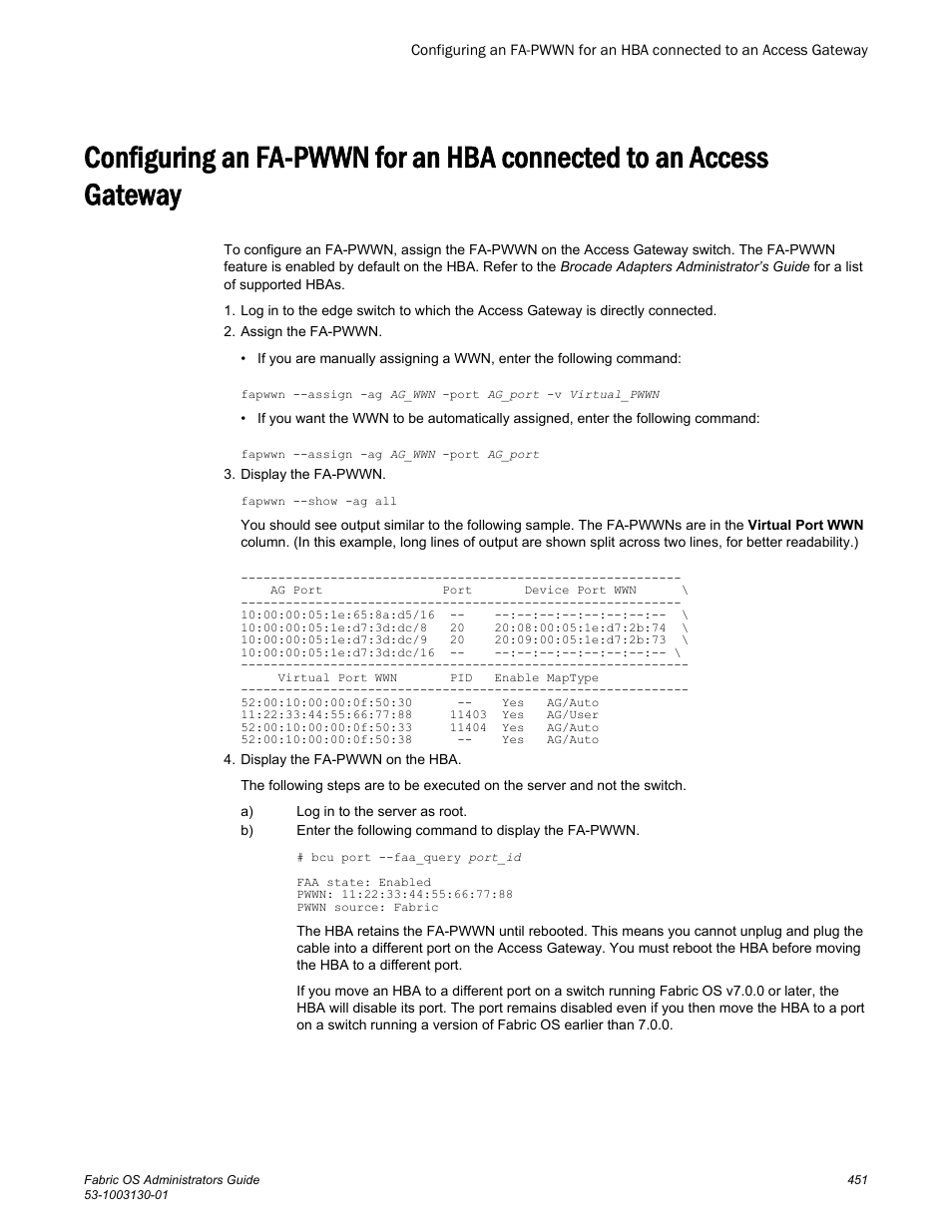 Brocade Fabric OS Administrators Guide (Supporting Fabric OS v7.3.0) User Manual | Page 451 / 622