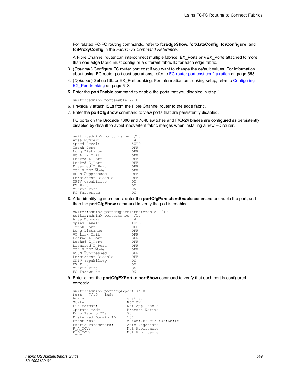 Brocade Fabric OS Administrators Guide (Supporting Fabric OS v7.3.0) User Manual | Page 549 / 622