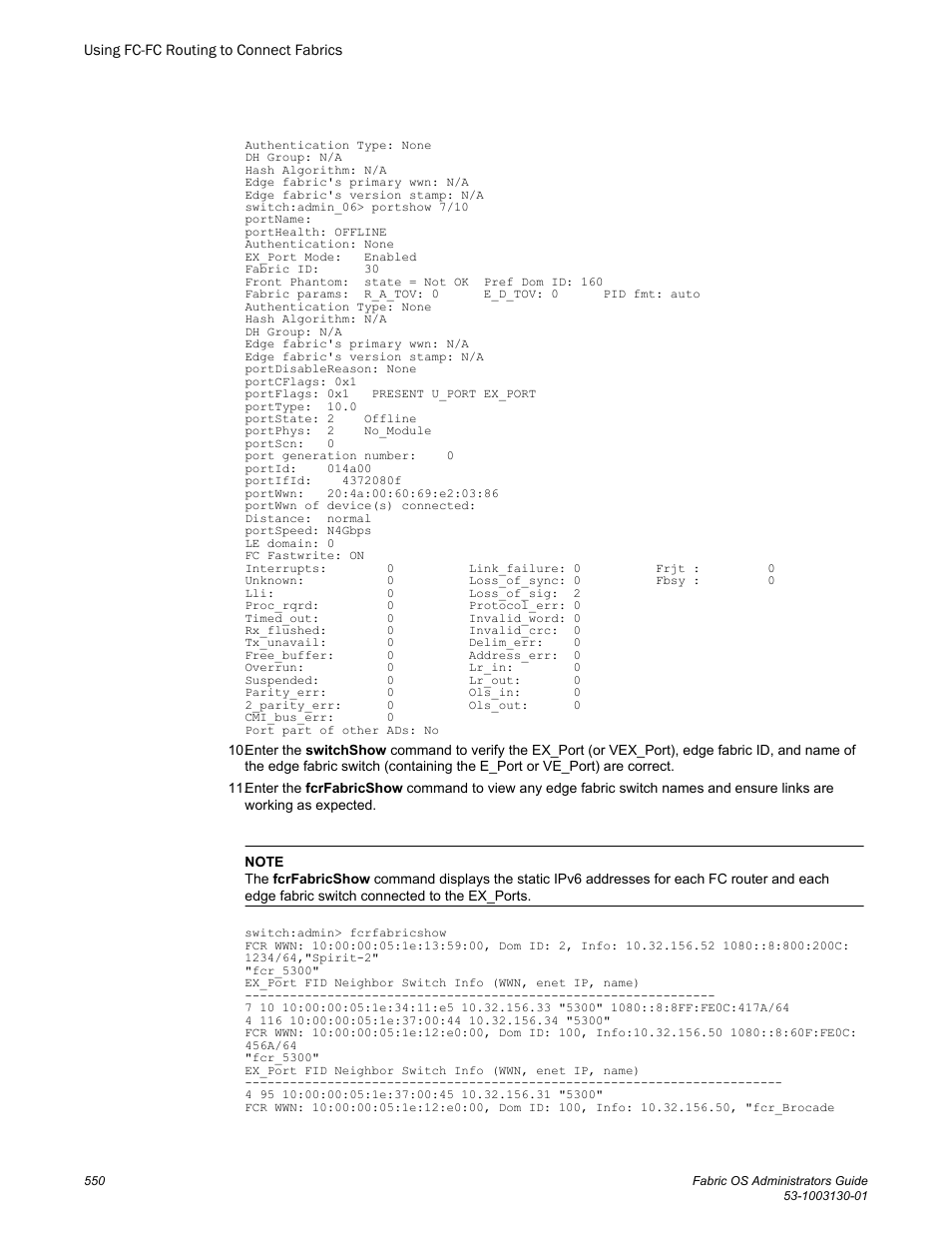 Brocade Fabric OS Administrators Guide (Supporting Fabric OS v7.3.0) User Manual | Page 550 / 622