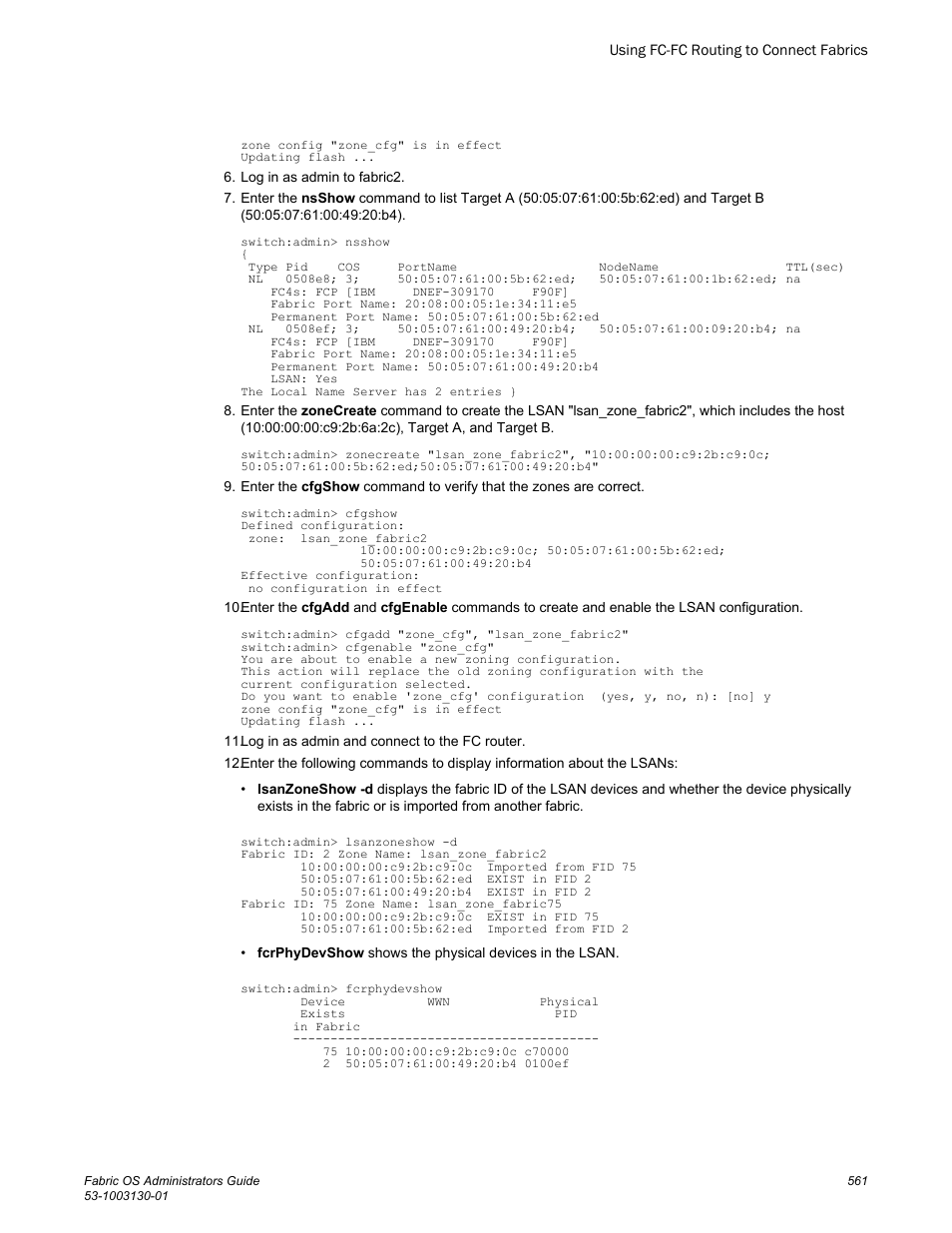 Brocade Fabric OS Administrators Guide (Supporting Fabric OS v7.3.0) User Manual | Page 561 / 622