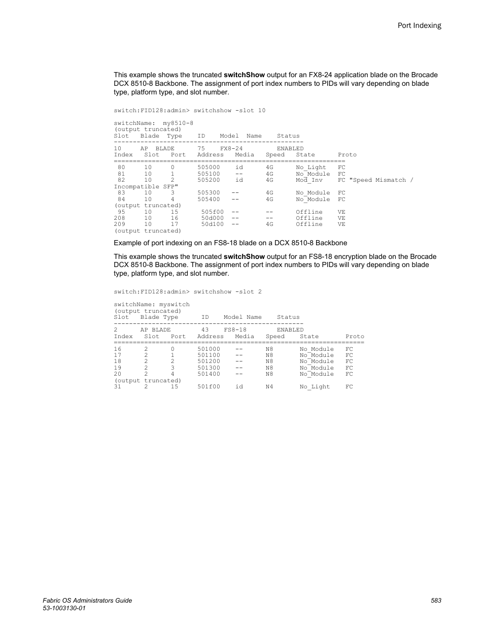 Brocade Fabric OS Administrators Guide (Supporting Fabric OS v7.3.0) User Manual | Page 583 / 622