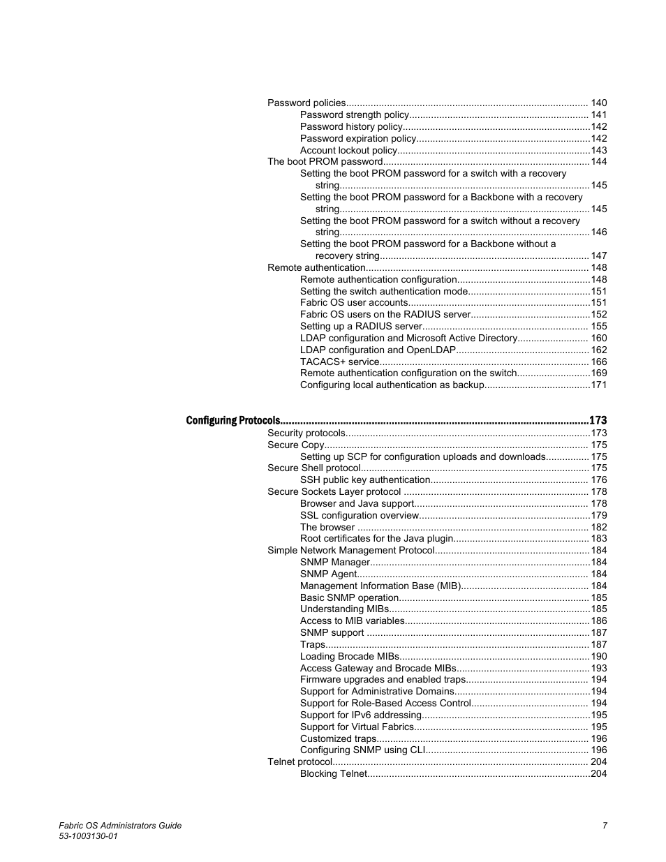 Brocade Fabric OS Administrators Guide (Supporting Fabric OS v7.3.0) User Manual | Page 7 / 622