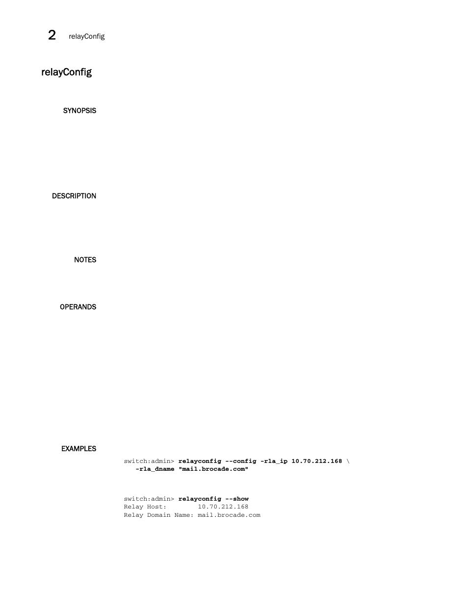 Relayconfig | Brocade Fabric OS Command Reference (Supporting Fabric OS v7.3.0) User Manual | Page 1016 / 1274
